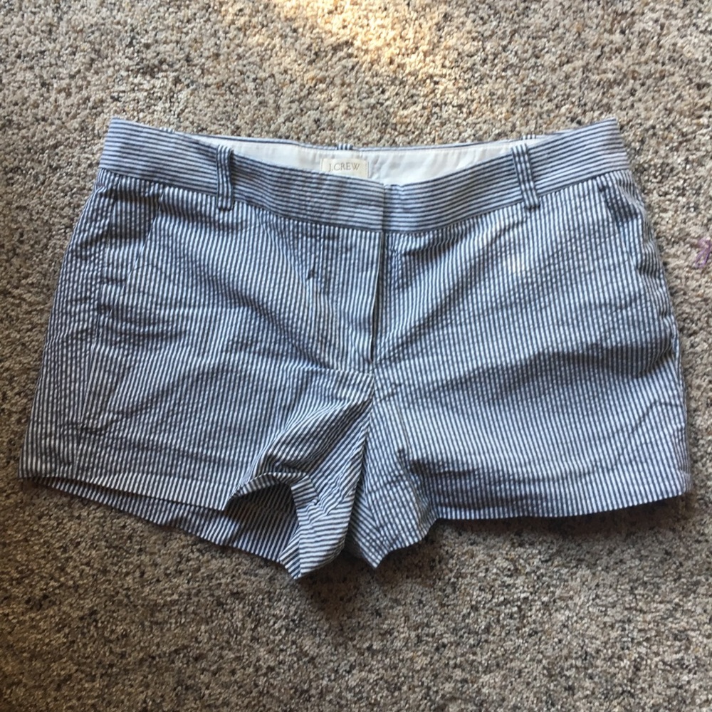 Jcrew Seersucker Striped Shorts